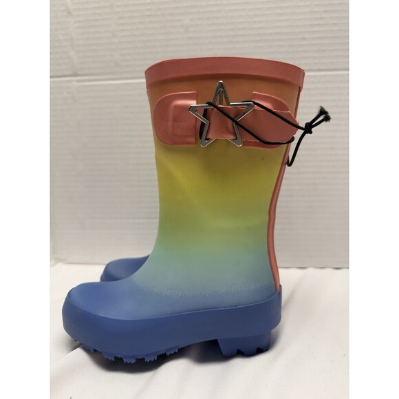 Wonder Nation Girls  Rainbow Colors Rain Boots Size 13-1 Water resistant  New - Picture 4 of 9